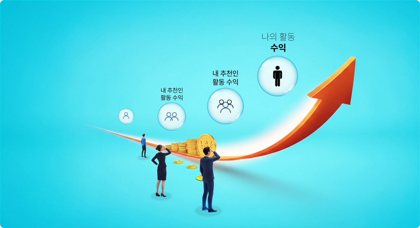 추천수익을 한눈에 보는 그래픽